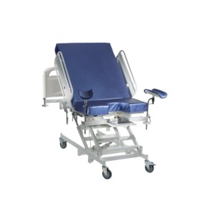 Кровать медицинская для родовспоможения КМРэ138-МСК с регулировкой высоты электроприводом, в комплекте с боковыми ограждениями и матрацем