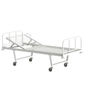 Кровать общебольничная с подголовником КФО-01-МСК, на колесах (код МСК-101)