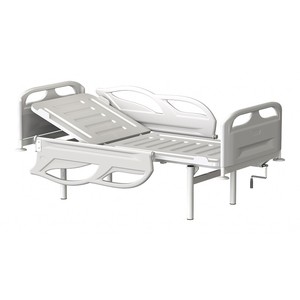 Кровать общебольничная с винтовой регулировкой подголовника, без колес (код МСК-3105)